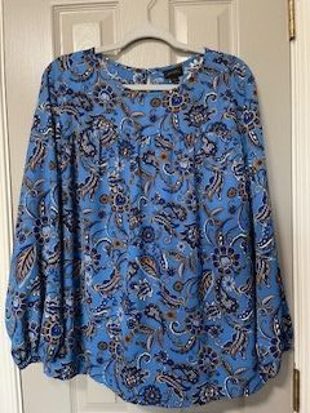 #T5 PRE-LOVED J.Jill wearever collection paisley print top/blouse size xlarge
